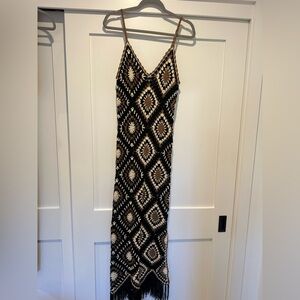 Black and Cream Crochet Dress